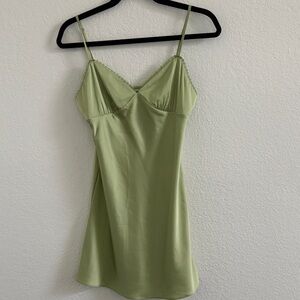 Aritzia Sunday Best Sleek Green Slip Dress